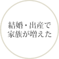 結婚、出産で家族が増えた